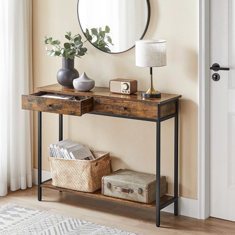 MUEBLE SPACEZAT BRISTOL CAFÉ RECIBIDOR ARRIMO 2 CAJONERA ESTILO INDUSTRIAL - 3
