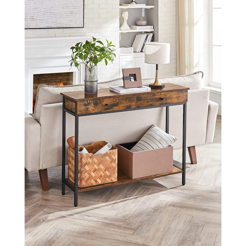 MUEBLE SPACEZAT BRISTOL CAFÉ RECIBIDOR ARRIMO 2 CAJONERA ESTILO INDUSTRIAL - 4