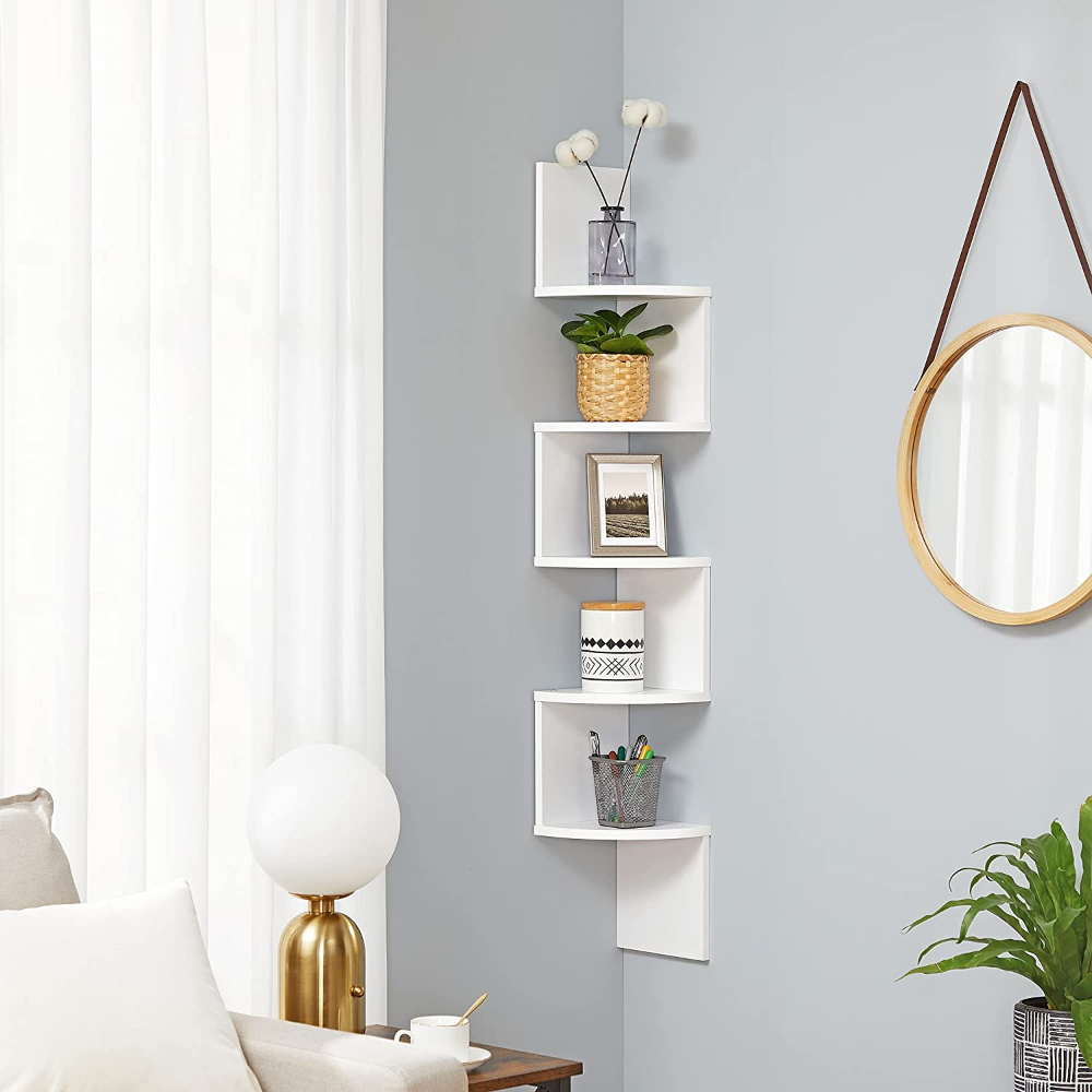 MUEBLE ESTANTE ESQUINERO ZIGZAG BLANCO RIBE - 2