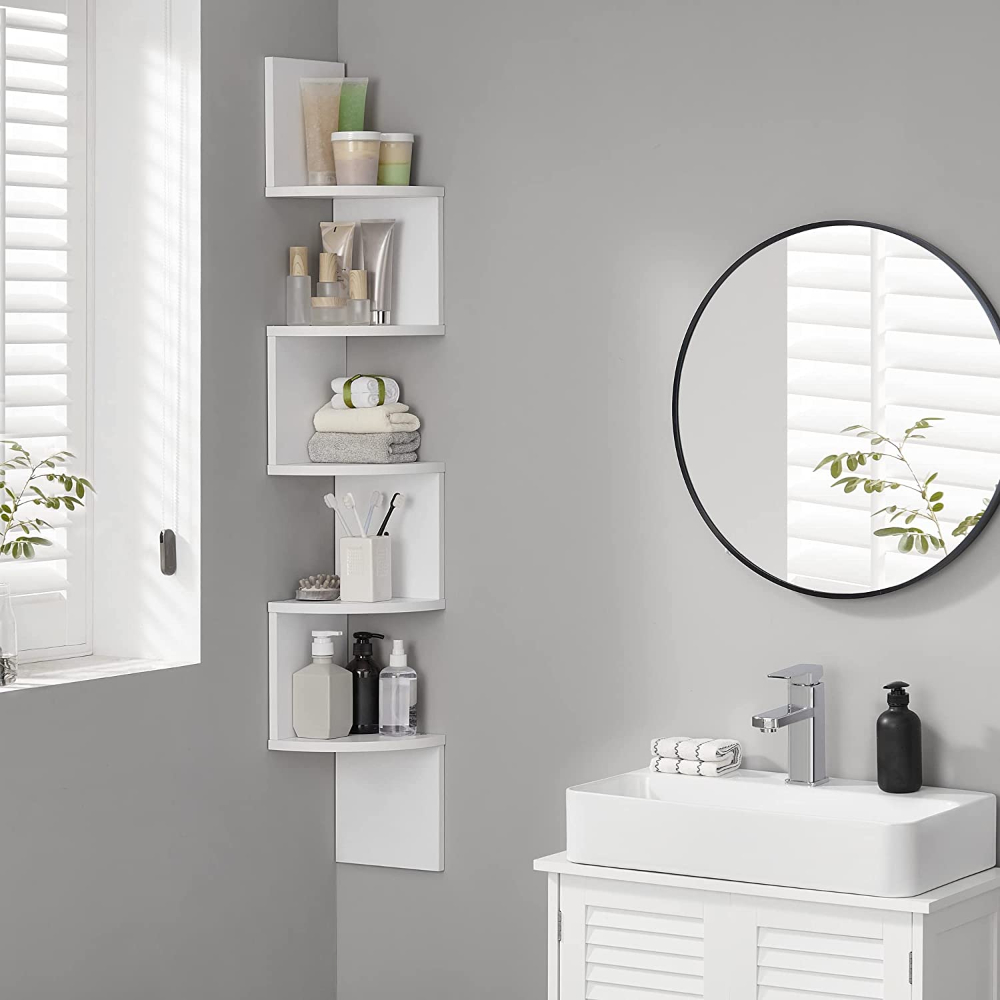 MUEBLE ESTANTE ESQUINERO ZIGZAG BLANCO RIBE - 4