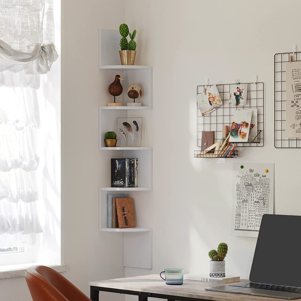 MUEBLE ESTANTE ESQUINERO ZIGZAG BLANCO RIBE - 5