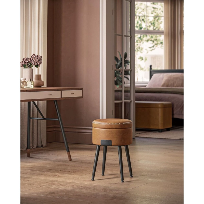 SILLA TABURETE ECOCUERO CAFE ALMACENAMIENTO TUNE - 5