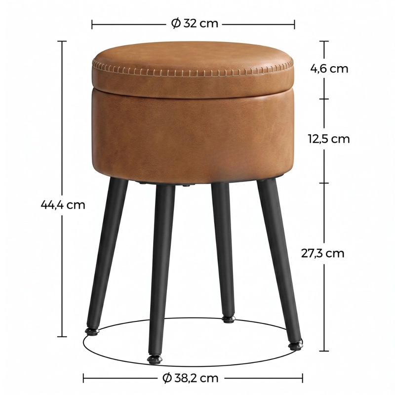 SILLA TABURETE ECOCUERO CAFE ALMACENAMIENTO TUNE - 6