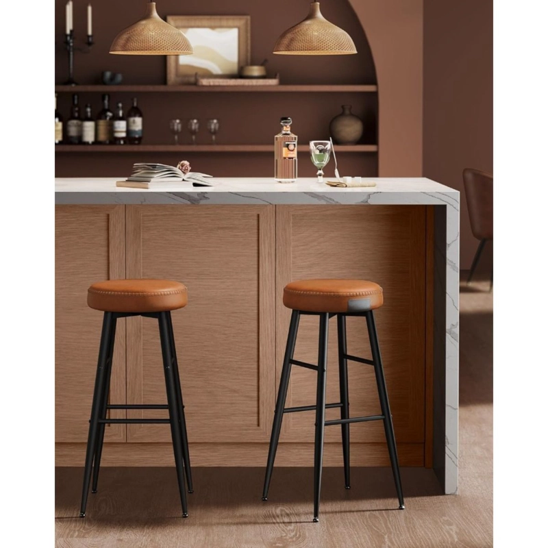 SET SPACEZAT LEJRE CAFÉ 2 TABURETES ECO CUERO - 3