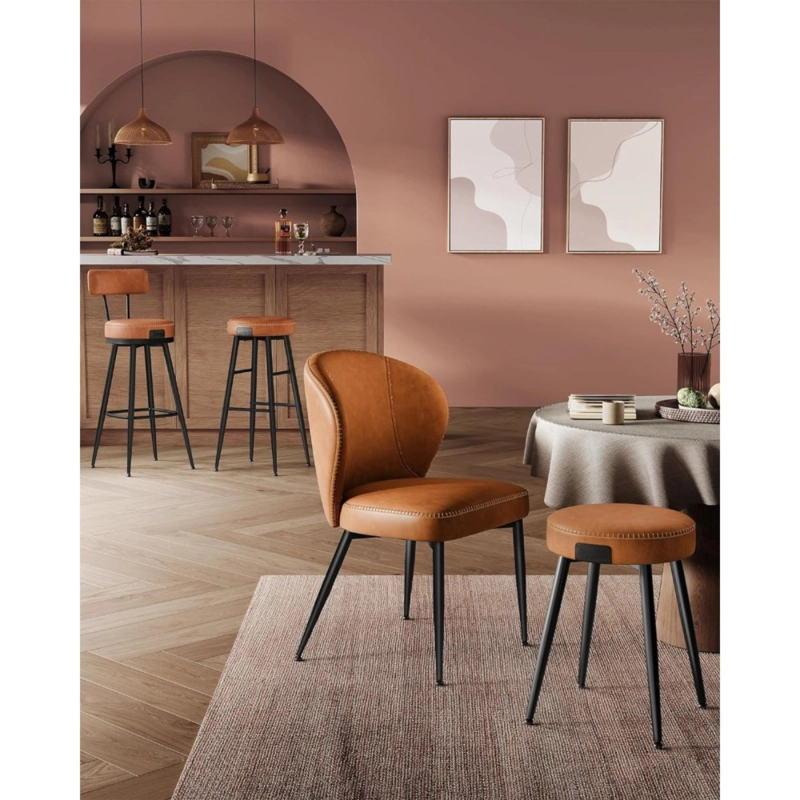 SET SPACEZAT LEJRE CAFÉ 2 TABURETES ECO CUERO - 4