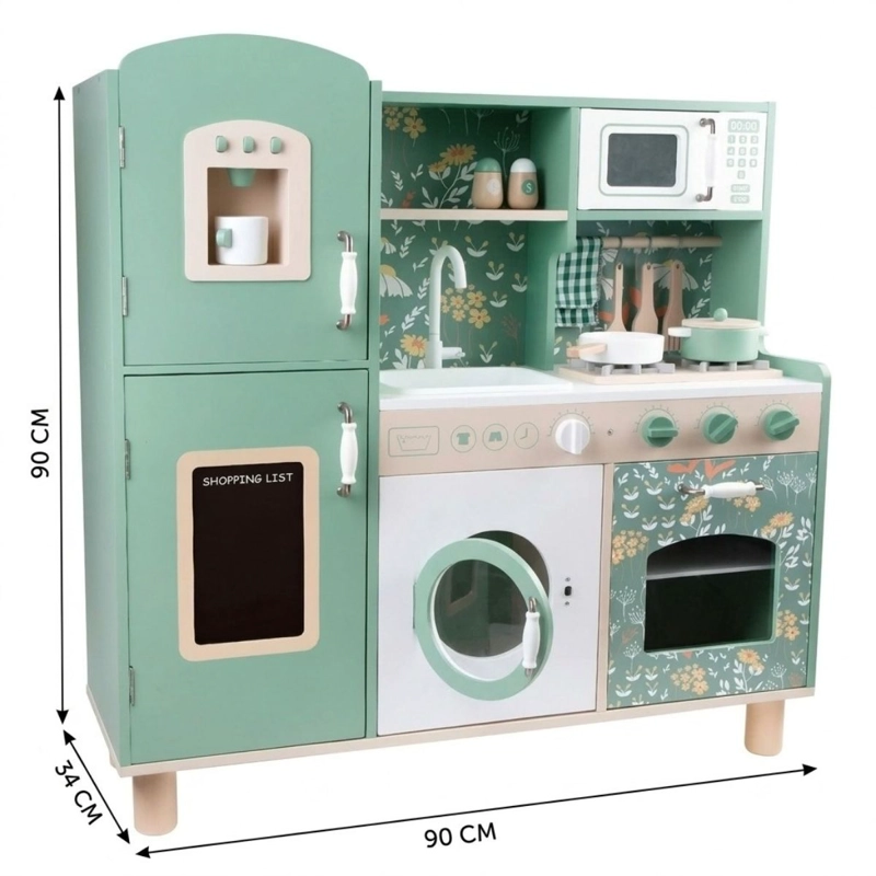 COCINA DE JUGUETE SPACEZAT MADERA VINTAGE DISEÑO CON REFRIGERADOR / ACC - 7