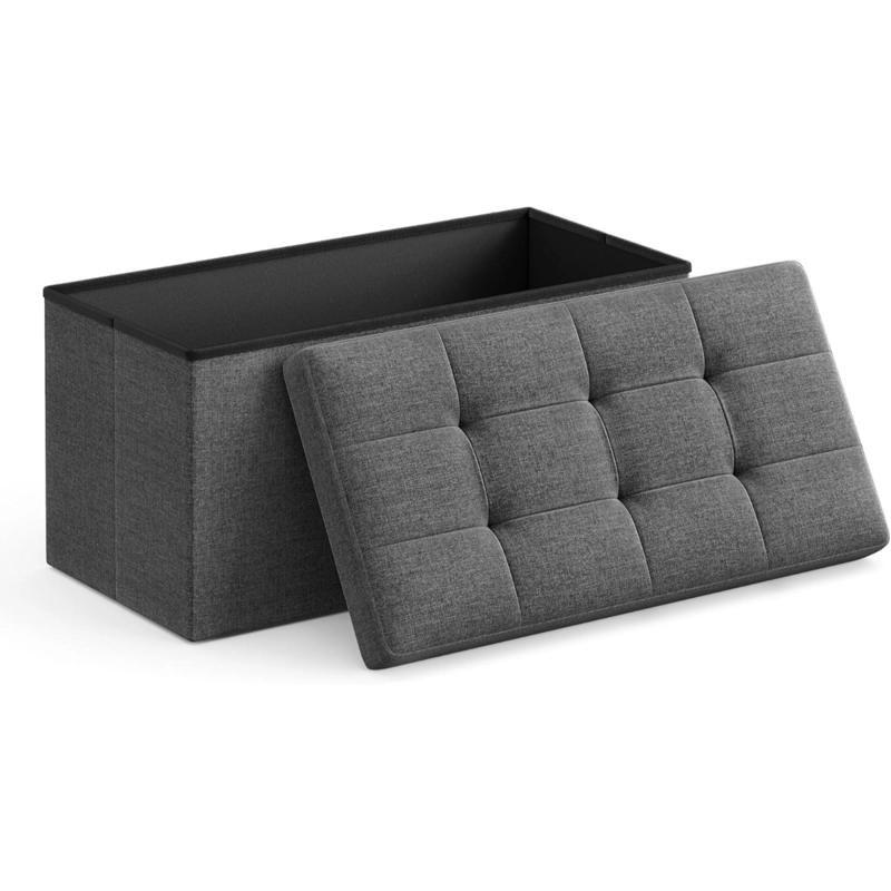 BANQUETA BAUL ALMACENAJE TELA GRIS TRANNA - 1