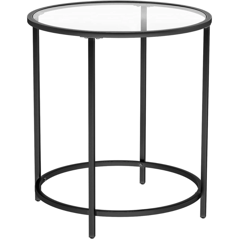 MESA AUXILIAR FIERRO Y VIDRIO NEGRA IDRE - 1