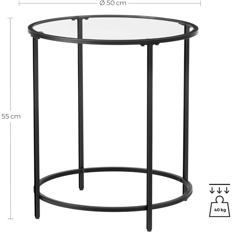MESA AUXILIAR FIERRO Y VIDRIO NEGRA IDRE - 3