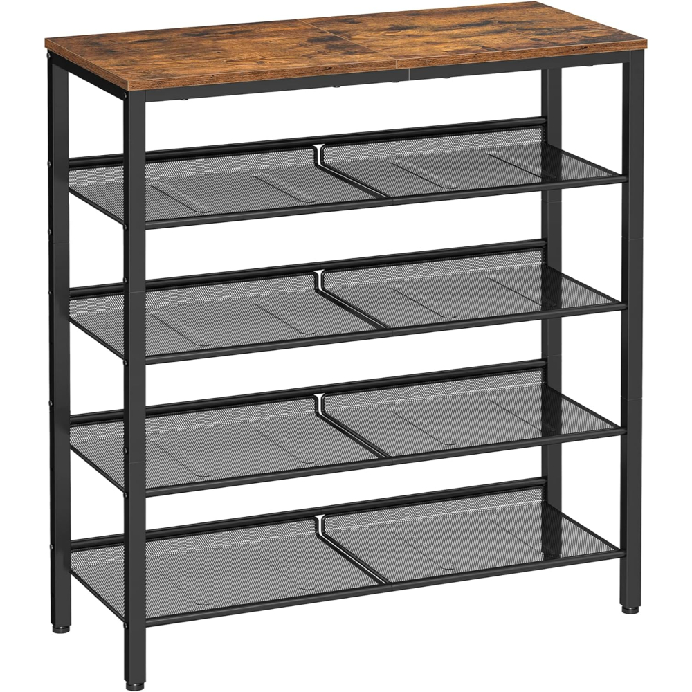 MUEBLE ZAPATERO SIRKKA 5 NIVELES FIERRO Y MADERA - 1