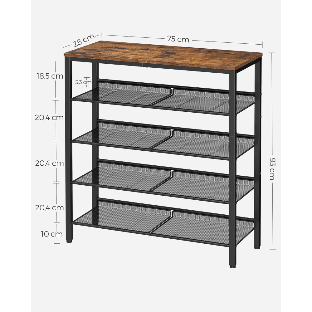 MUEBLE ZAPATERO SIRKKA 5 NIVELES FIERRO Y MADERA - 2