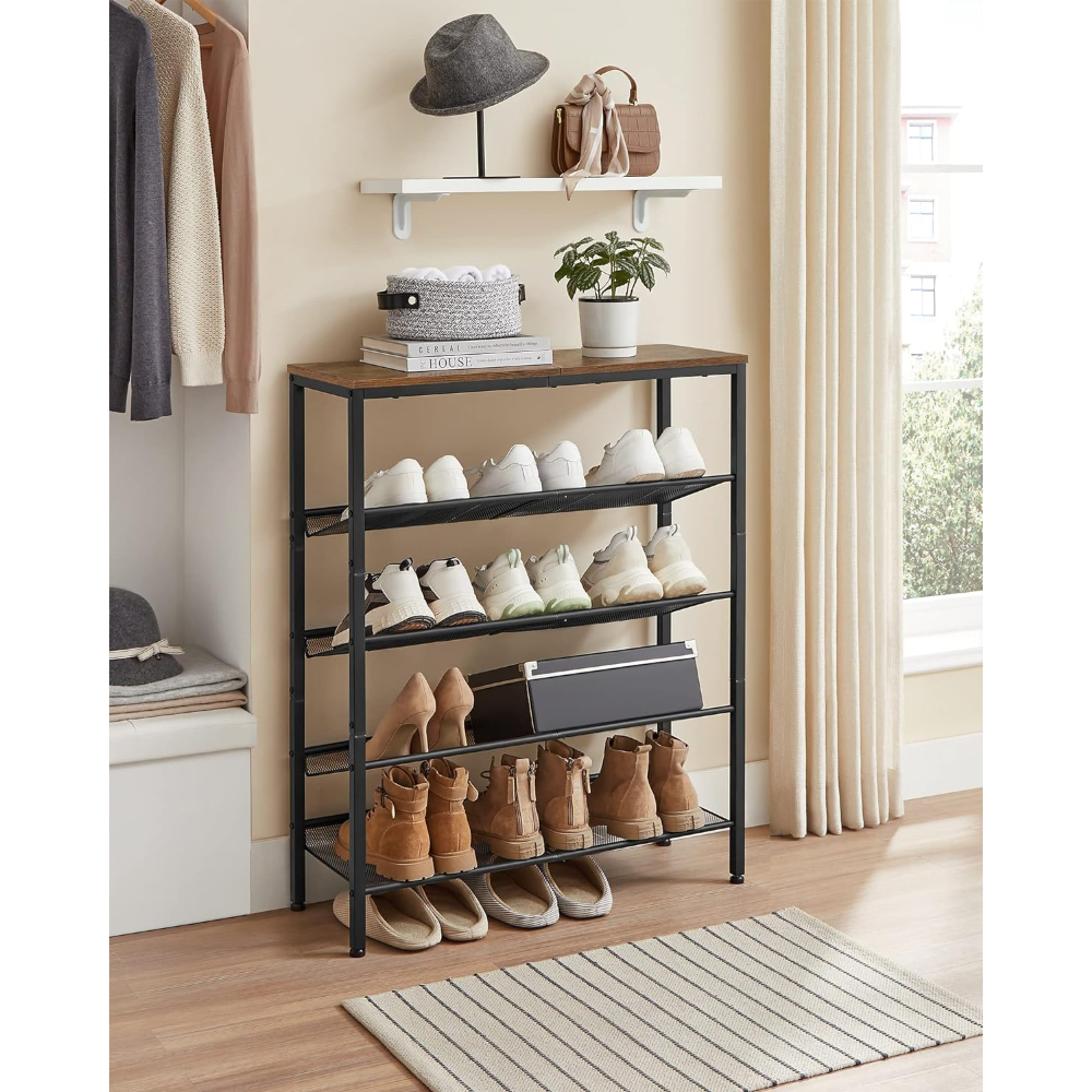 MUEBLE ZAPATERO SIRKKA 5 NIVELES FIERRO Y MADERA - 3