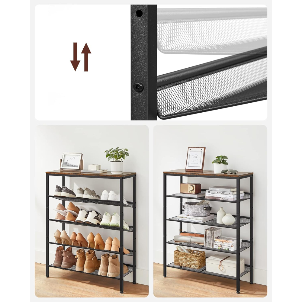 MUEBLE ZAPATERO SIRKKA 5 NIVELES FIERRO Y MADERA - 4