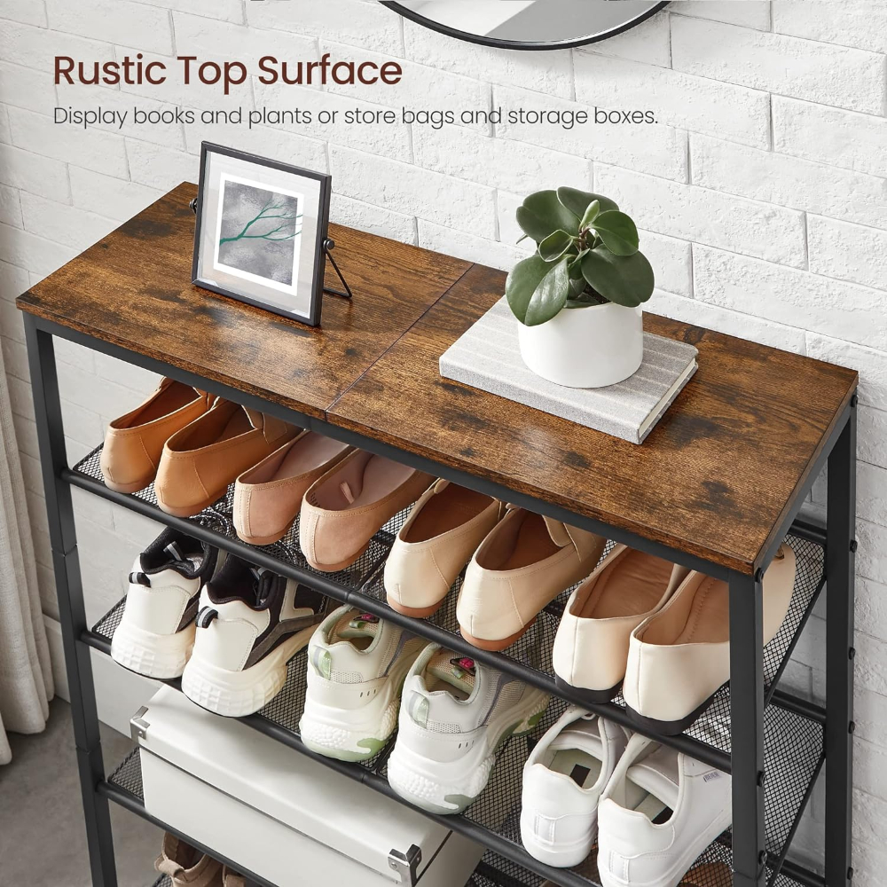 MUEBLE ZAPATERO SIRKKA 5 NIVELES FIERRO Y MADERA - 6