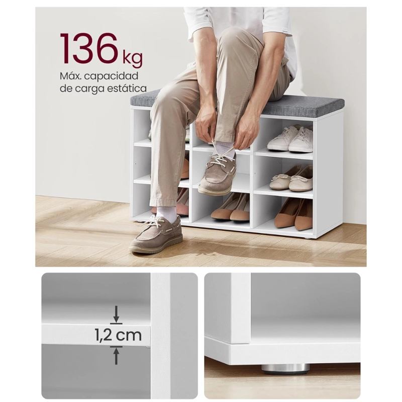 BANQUETA ZAPATERO BLANCO SKOVDE - 5