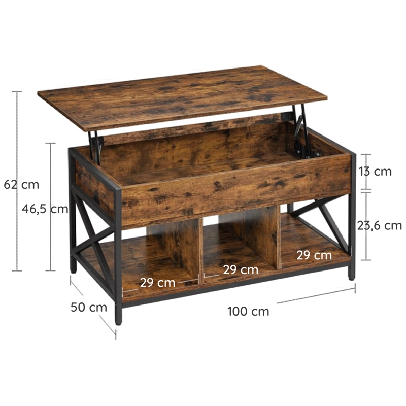 MESA DE CENTRO RECTANGULAR ELEVABLE BODEN - 6