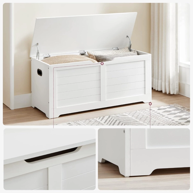 BANQUETA BAUL ALMACENAJE BLANCO SAFFLE - 6