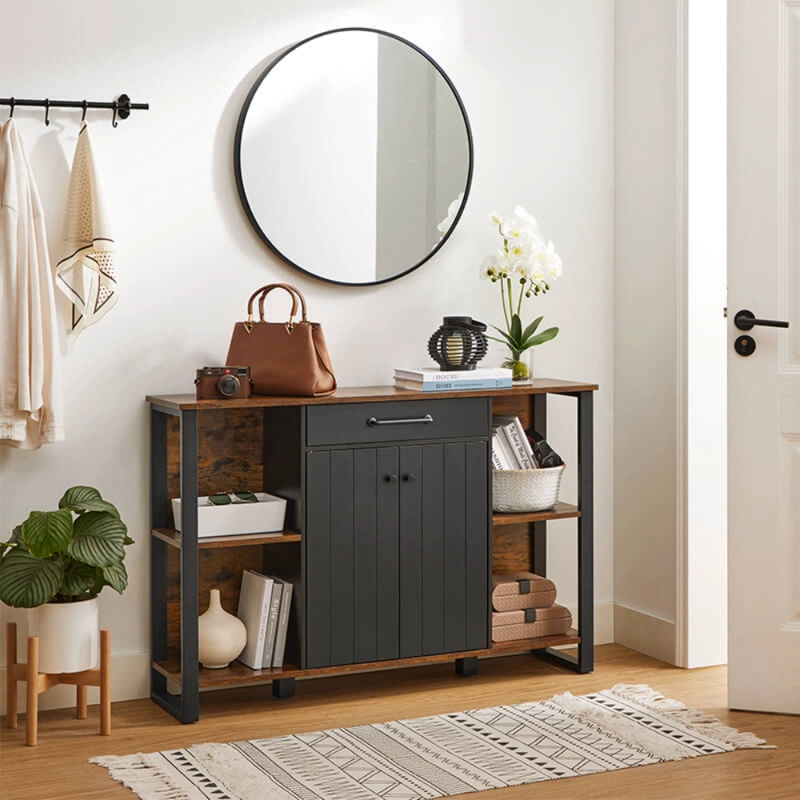 MUEBLE APARADOR BUFFET FIERRO NEGRO Y MADERA LINSELL - 2