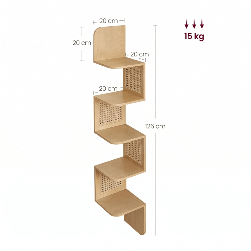 MUEBLE ESTANTE ESQUINERO ZIGZAG RATAN GREVE - 6