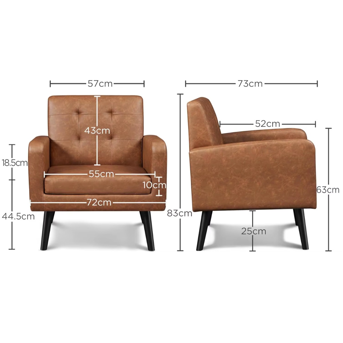 POLTRONA ECO CUERO CAFE TIMRA - 5