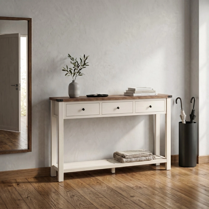 MUEBLE RECIBIDO ARRIMO CON CAJONERA RUSTICO CADIZ - 3