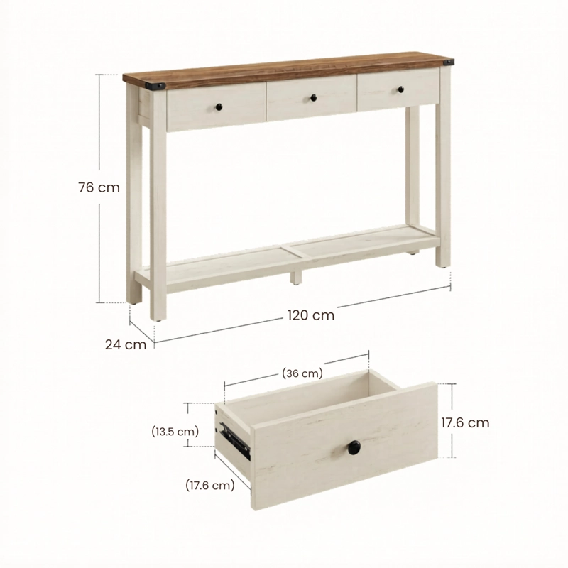 MUEBLE RECIBIDO ARRIMO CON CAJONERA RUSTICO CADIZ - 5