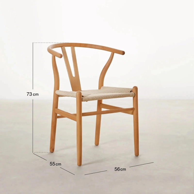 SET DE 2 SILLAS WISHBONE METAL Y CUERDA - 7