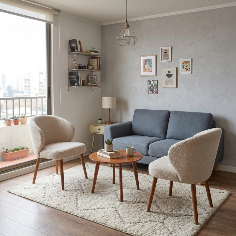 SET 2 SITIALES SILLA COMEDOR BEIGE Y MADERA TROPEZ - 3