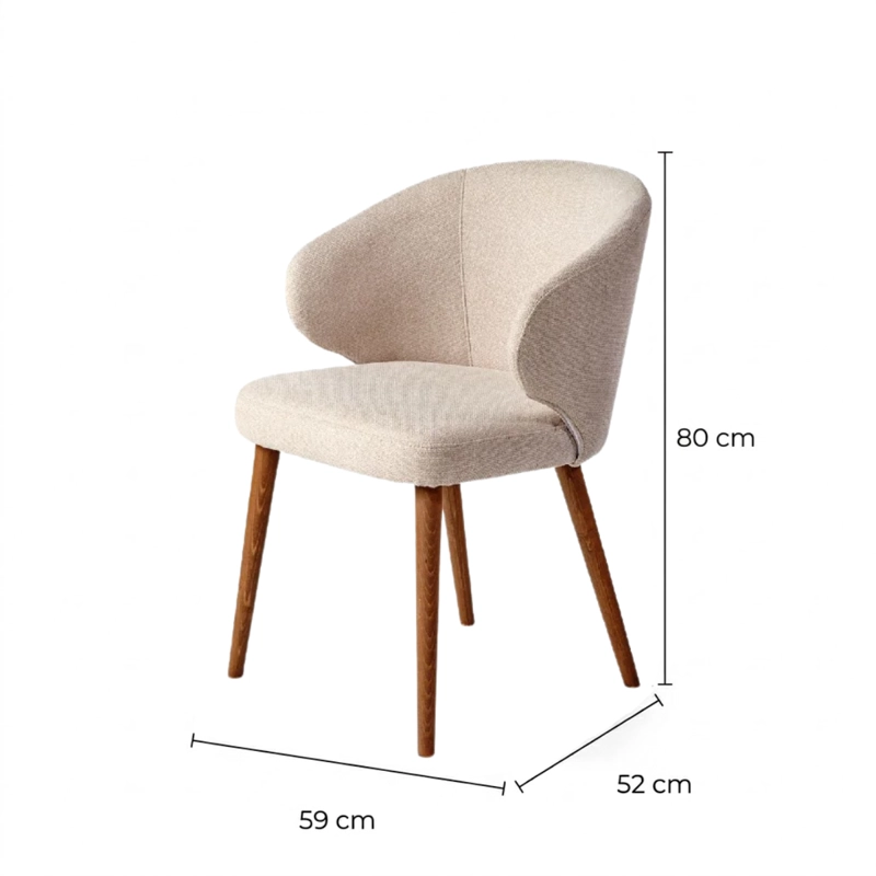 SET 2 SITIALES SILLA COMEDOR BEIGE Y MADERA TROPEZ - 8
