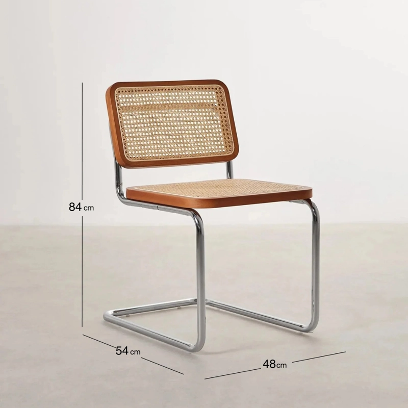 SET DE 2 SILLAS BREUER MADERA Y RATAN NEGRA - 6