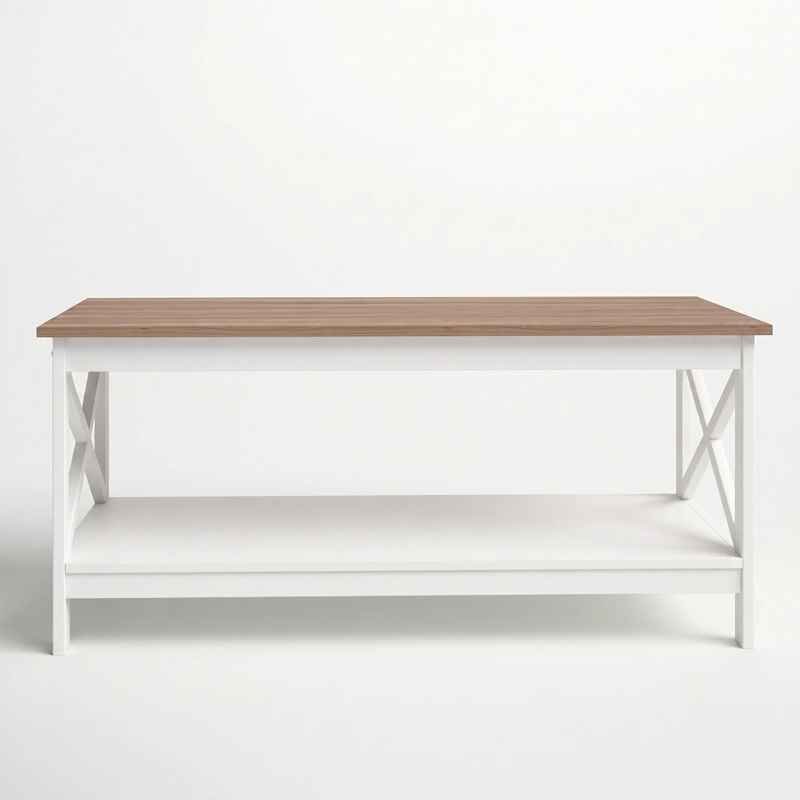 MESA DE CENTRO RECTANGULAR BLANCA MADERA VITTORIA - 5