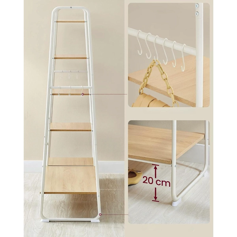 MUEBLE ORGANIZADOR DE CLOSET PERCHERO CON 5 ESTANTERIAS MUOR - 5