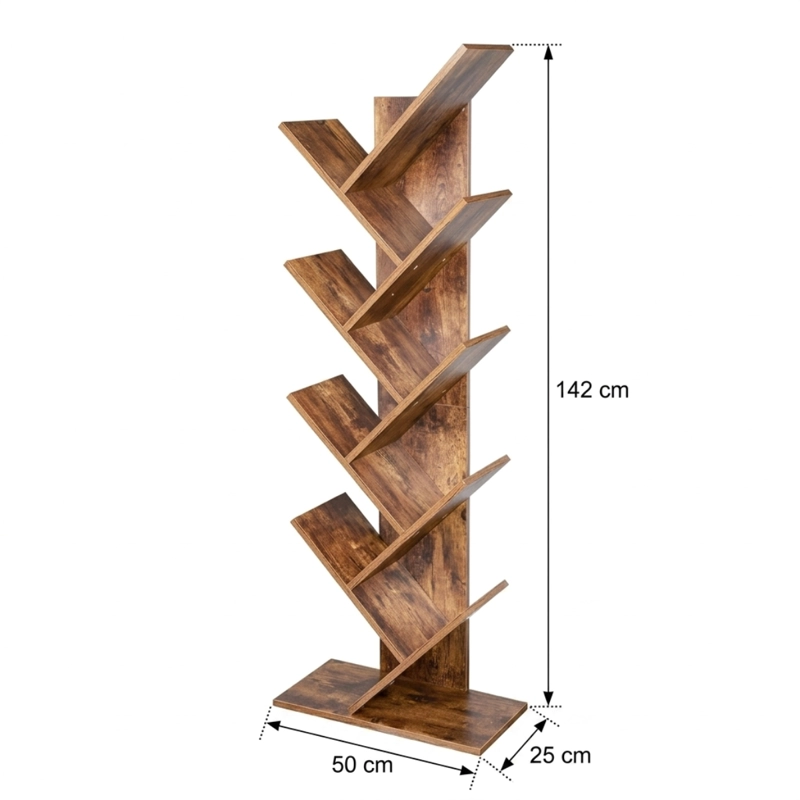 ESTANTERIA LIBRERO ARBOL VESTERBRO MARRON RUSTICO - 3