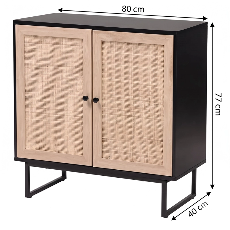 MUEBLE BUFFET APARADOR RATAN NEGRO ALVIK - 7