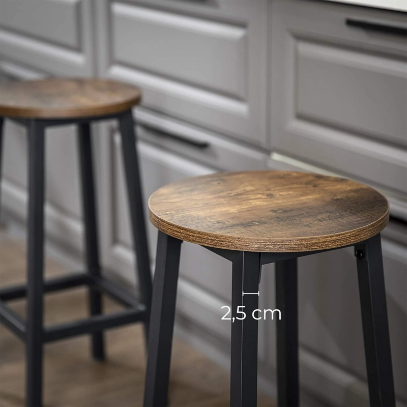 SET 2 SILLAS TABURETES MADERA Y FIERRO ARRESO - 6