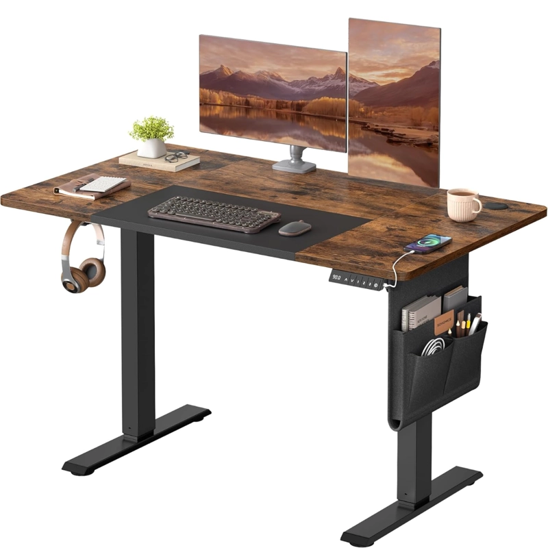ESCRITORIO ELE CTRICO ALTURA AJUSTABLE MARRON 120X60CM NELLIM - 7