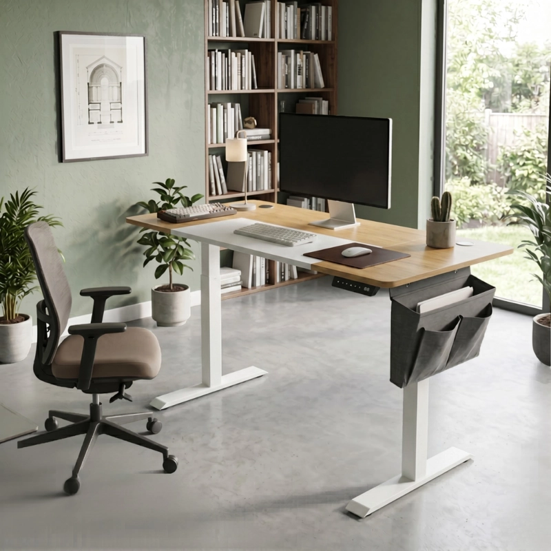 ESCRITORIO ELE CTRICO ALTURA AJUSTABLE BLANCO 120X60CM SURNU - 4