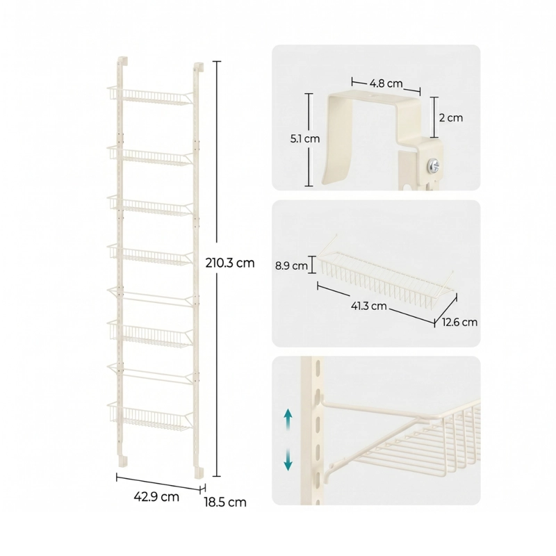 ORGANIZADOR COCINA AJUSTABLE PUERTA 6 NIVELES BLANCO HOFORS - 6