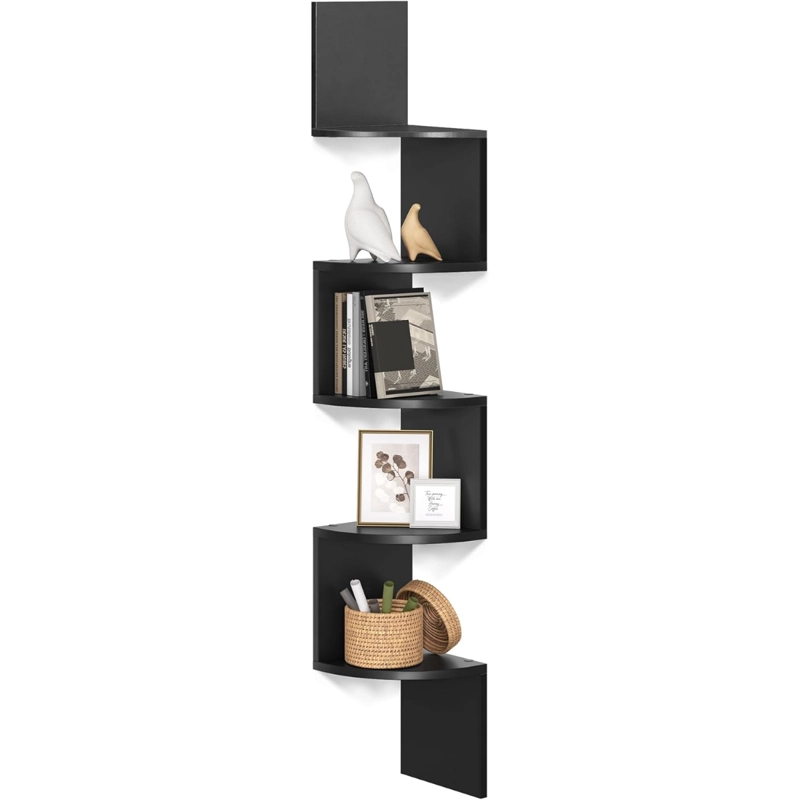 MUEBLE ESTANTE ESQUINERO ZIGZAG NEGRO SVANVIK - 4