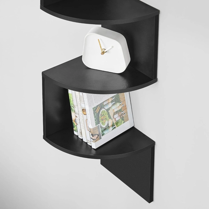MUEBLE ESTANTE ESQUINERO ZIGZAG NEGRO SVANVIK - 5