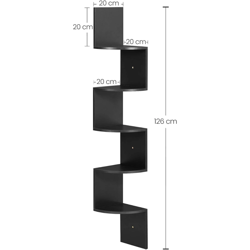 MUEBLE ESTANTE ESQUINERO ZIGZAG NEGRO SVANVIK - 7