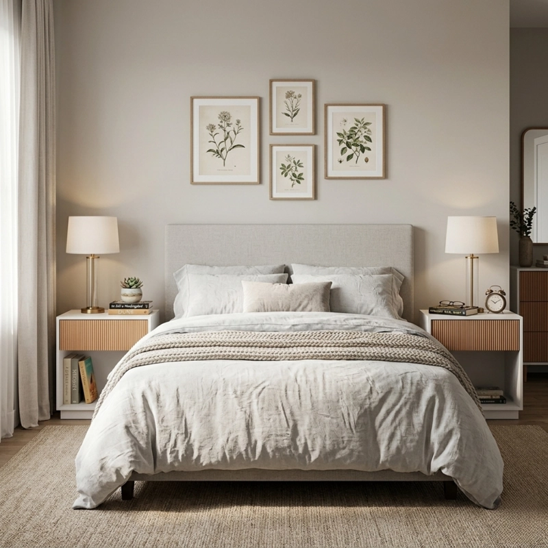 SET DE 2 VELADORES BLANCO Y MADERA ACANALADO FORLI - 2