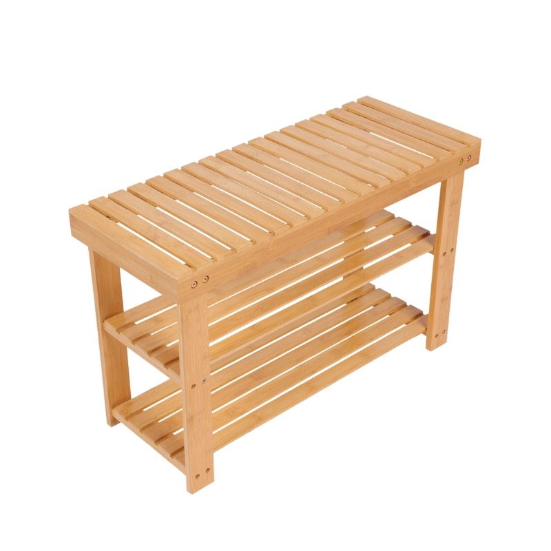 BANQUETA ZAPATERO BAMBU MADERA 70X28X45CM SOHOLM - 4
