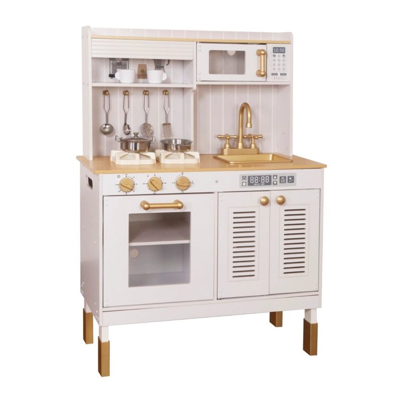 COCINA DE MADERA DE JUGUETE BLANCA FLEUR LUCES Y SONIDOS - 1