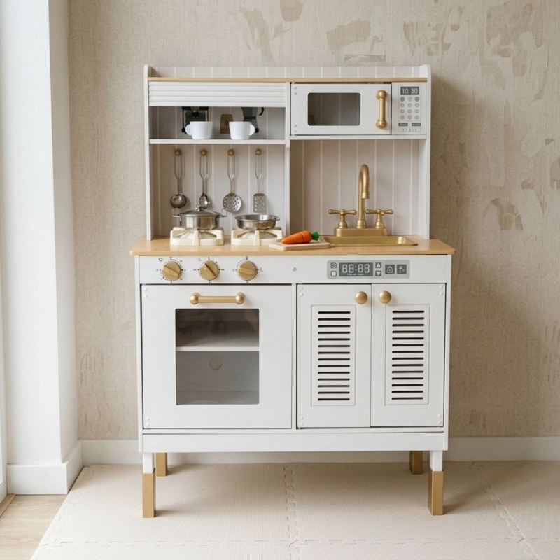 COCINA DE MADERA DE JUGUETE BLANCA FLEUR LUCES Y SONIDOS - 2