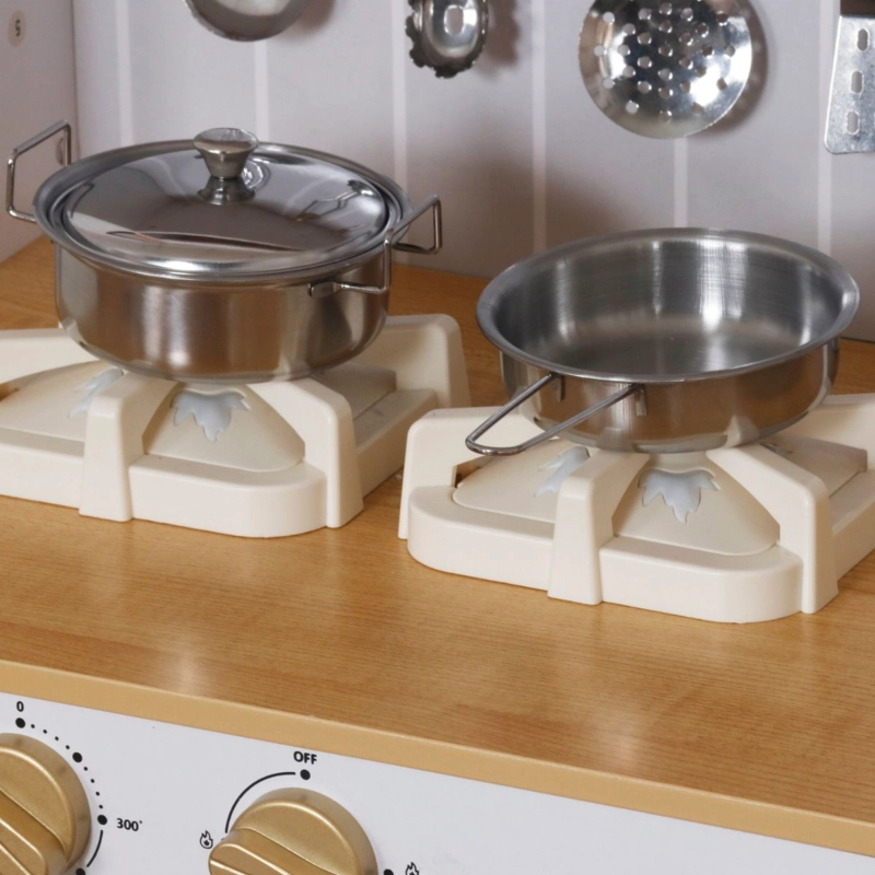 COCINA DE MADERA DE JUGUETE BLANCA FLEUR LUCES Y SONIDOS - 4