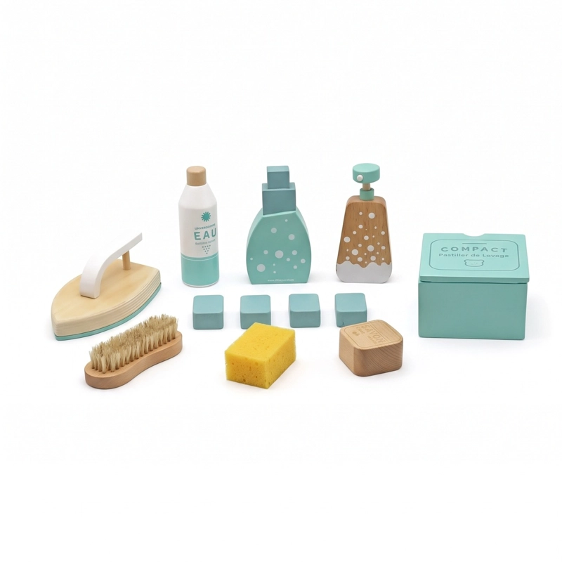SET ASEO Y LIMPIEZA LAVANDERIA JUGUETE DE MADERA DIDACTICO - 1