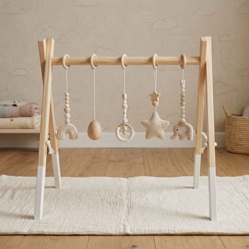 GIMNASIO PARA BEBE DE MADERA CUENTAS - 2