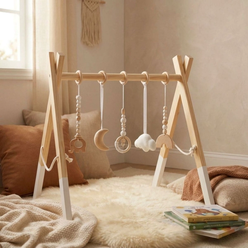 GIMNASIO PARA BEBE DE MADERA CUENTAS - 3