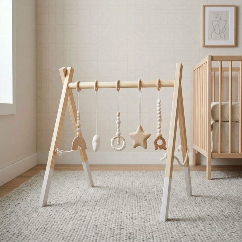 GIMNASIO PARA BEBE DE MADERA CUENTAS - 5